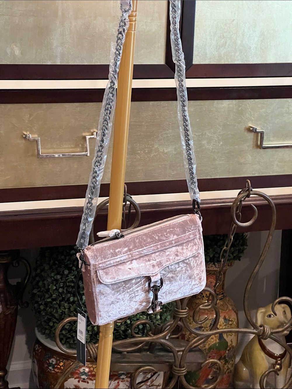 Rebecca Minkoff Pink Velvet Crossbody Bag